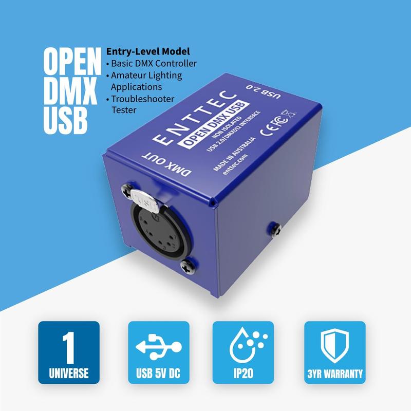 Interface de Iluminação Enttec Open DMX USB 70303 - Open Source